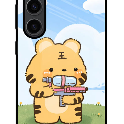 Tiger Treat Samsung S23 Plus Glass Case Back Cover by Casekaro