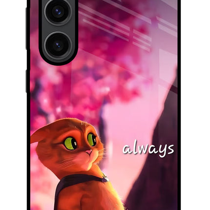 Always Cat Samsung S23 Plus Glass Case Back Cover by Casekaro