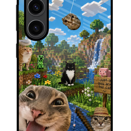 Minecraft Cat Chaos Samsung S23 Plus Glass Case