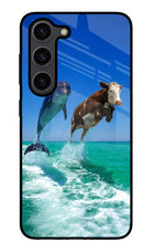 Dolphin vs Cow Samsung S23 Plus Glass Case