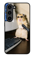 Hacker Hamster Samsung S23 Plus Glass Case