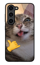 Silly Cat Call Samsung S23 Plus Glass Case