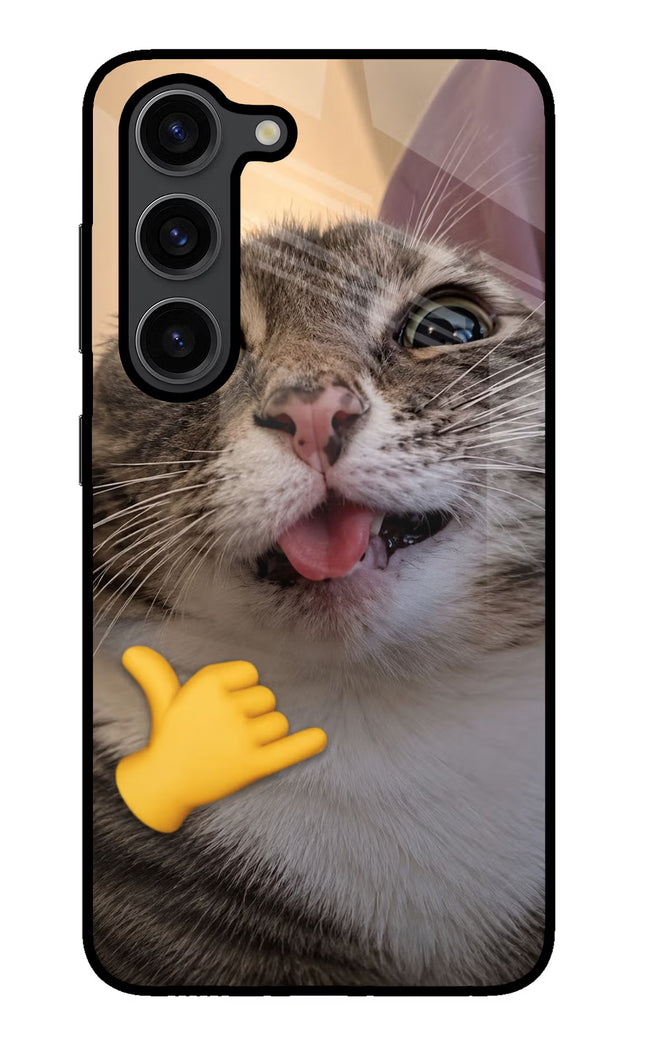 Silly Cat Call Samsung S23 Plus Glass Case