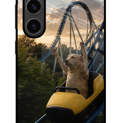 Rollercoaster Dog Samsung S23 Plus Glass Case