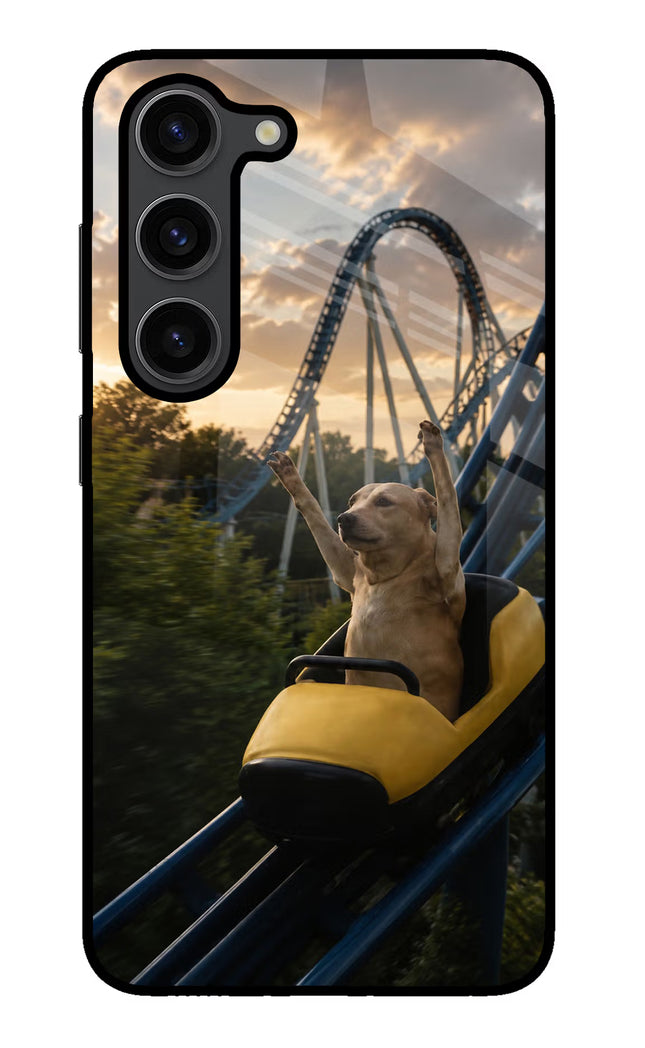 Rollercoaster Dog Samsung S23 Plus Glass Case