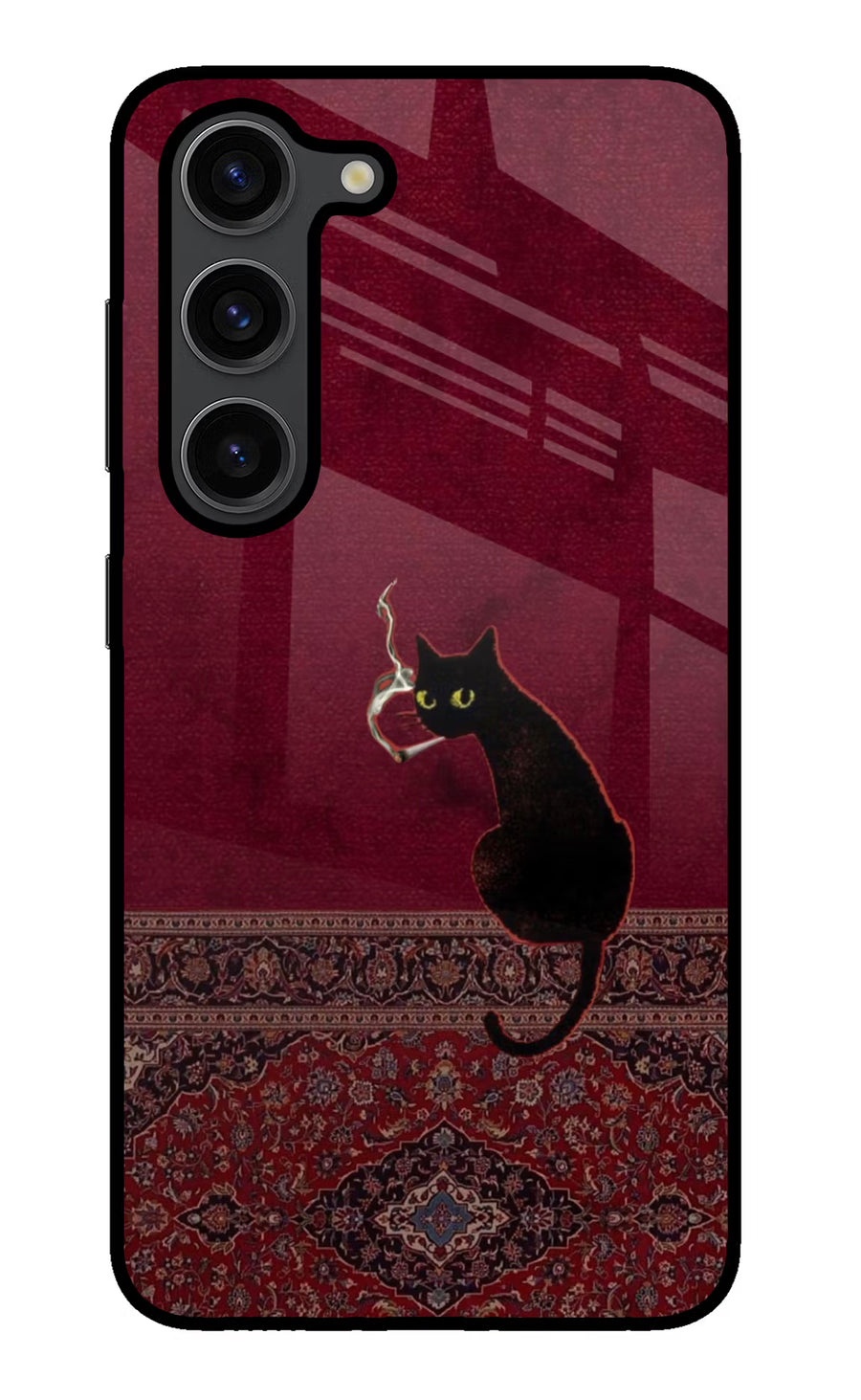 Midnight Cat Samsung S23 Plus Back Cover, Glass case
