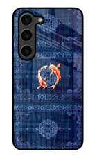 Koi Blue Samsung S23 Plus Glass Case Back Cover by Casekaro