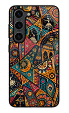 Folk Print Samsung S23 Plus Glass Case