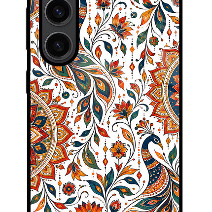 White Mayura Samsung S23 Plus Glass Case