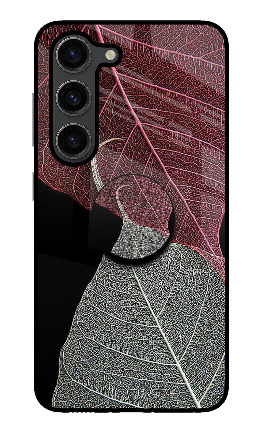 Leaf Pattern Samsung S23 Plus Pop Case, Glass case