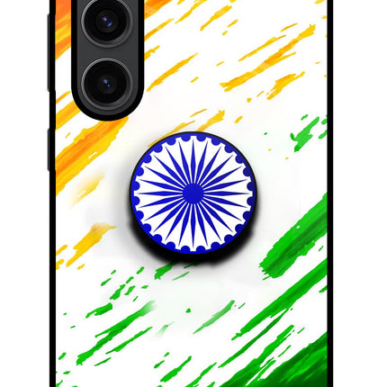 Indian Flag Ashoka Chakra Samsung S23 Plus Pop Case by Casekaro
