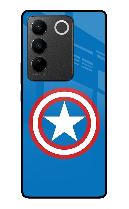 Captain America Logo Vivo V27/V27 Pro Glass Case