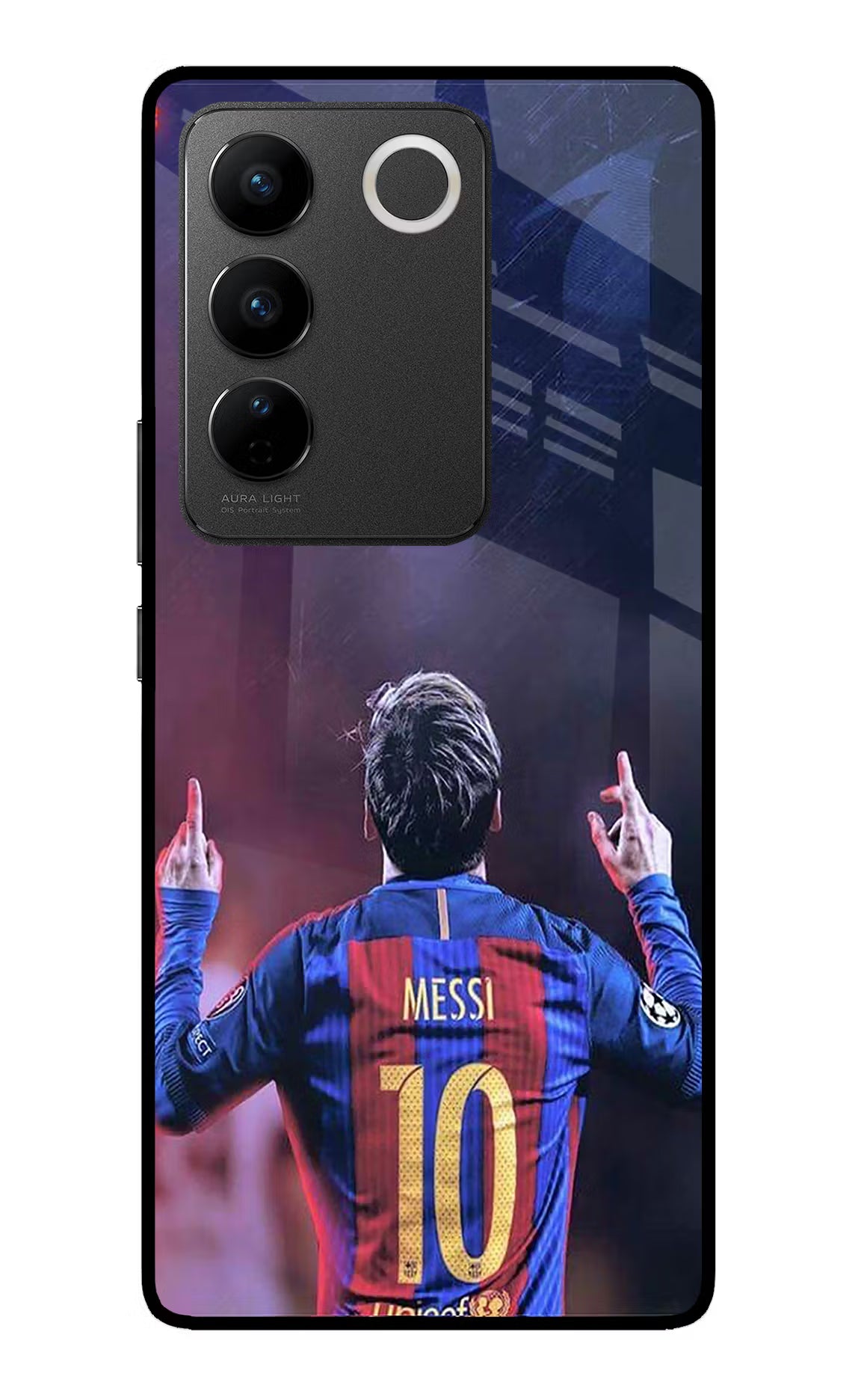 Messi Vivo V27/V27 Pro Glass Case Back Cover by Casekaro