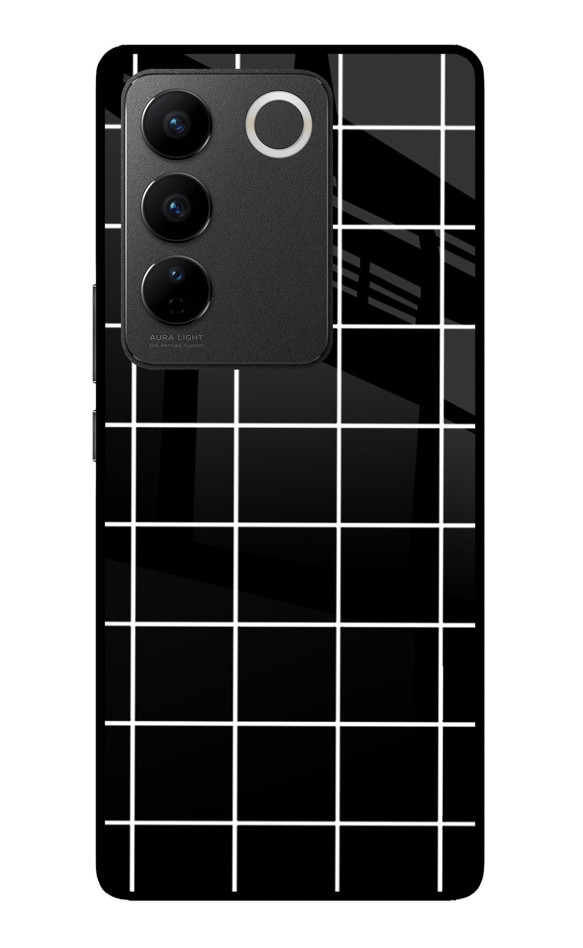 White Grid Vivo V27/V27 Pro Back Cover