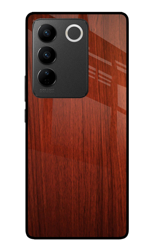 Wooden Plain Pattern Vivo V27/V27 Pro Glass Case