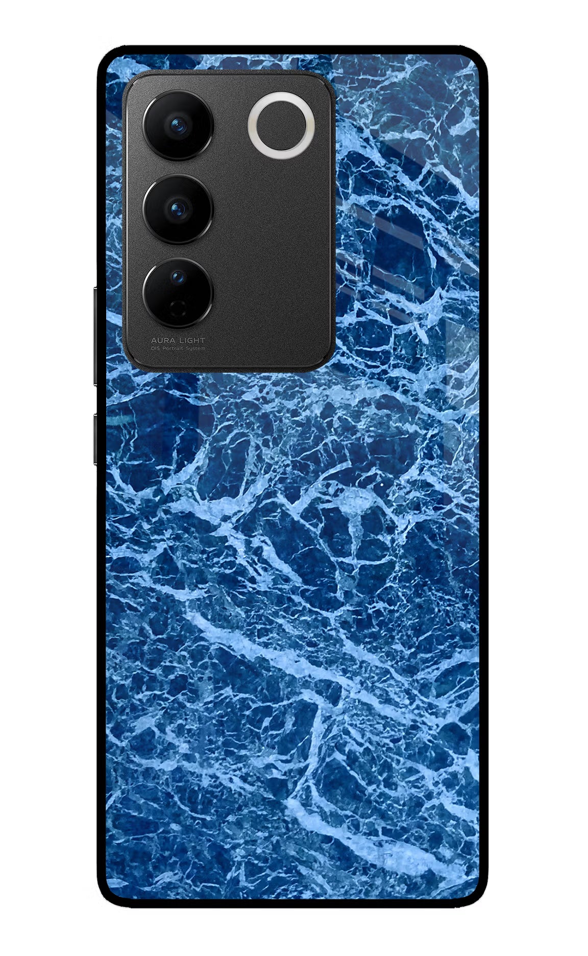 Blue Marble Vivo V27/V27 Pro Glass Case Back Cover by Casekaro