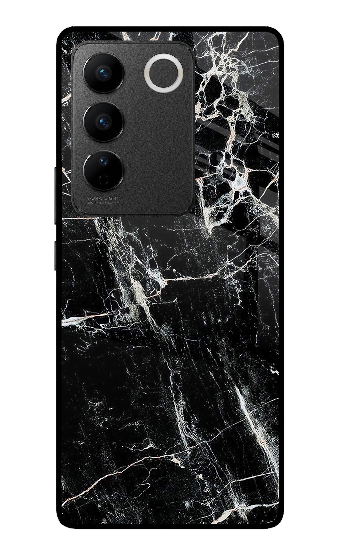 Black Marble Texture Vivo V27/V27 Pro Glass Case