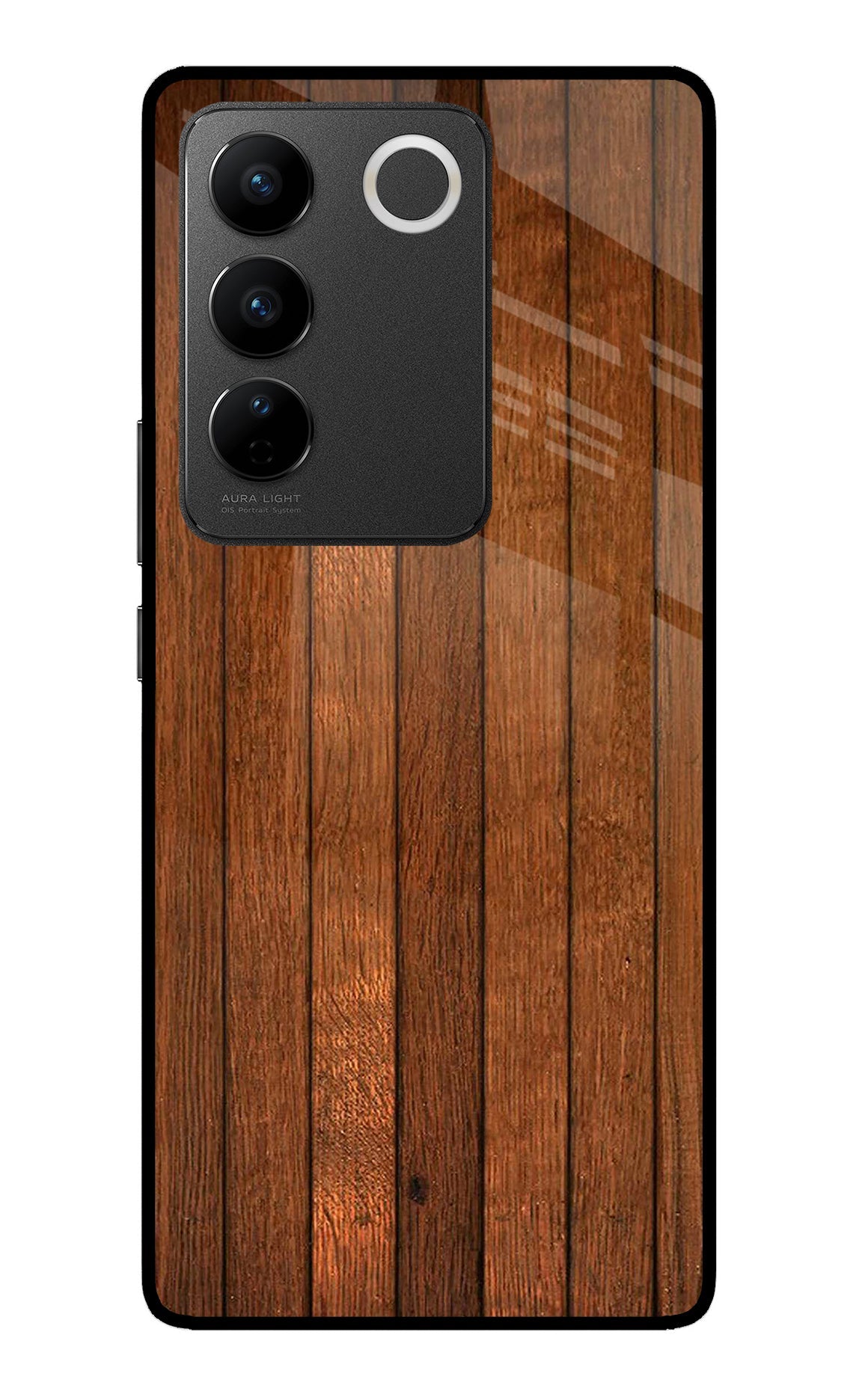 Wooden Artwork Bands Vivo V27/V27 Pro Glass Case