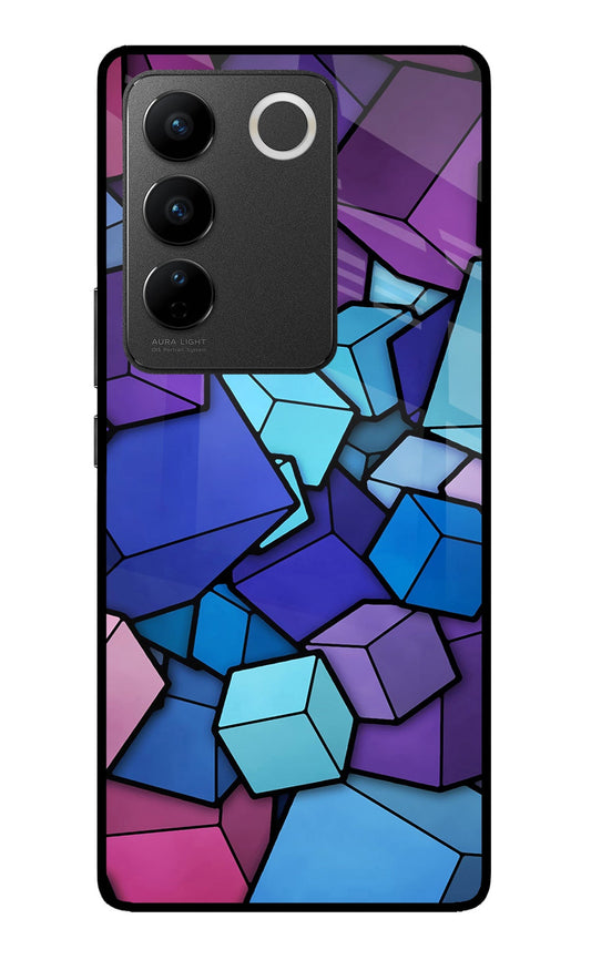 Cubic Abstract Vivo V27/V27 Pro Glass Case