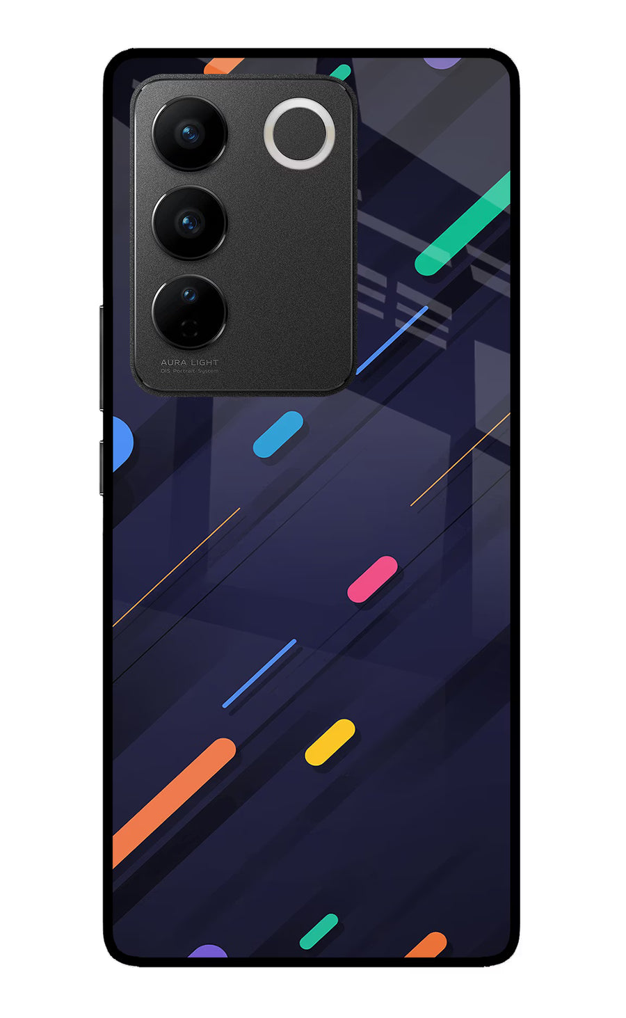 Abstract Design Vivo V27/V27 Pro Back Cover, Glass case
