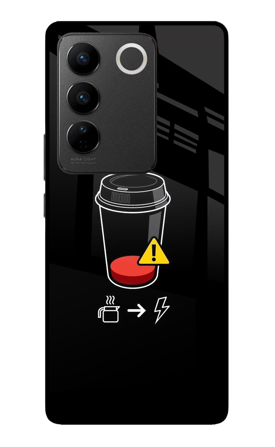 Coffee Vivo V27/V27 Pro Back Cover, Glass case