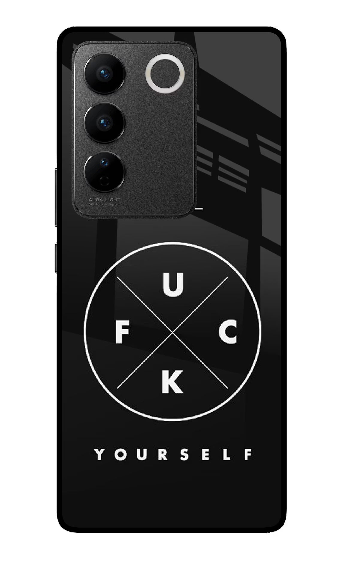 Go Fuck Yourself Vivo V27/V27 Pro Glass Case Back Cover by Casekaro