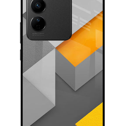 Abstract Vivo V27/V27 Pro Glass Case Back Cover by Casekaro