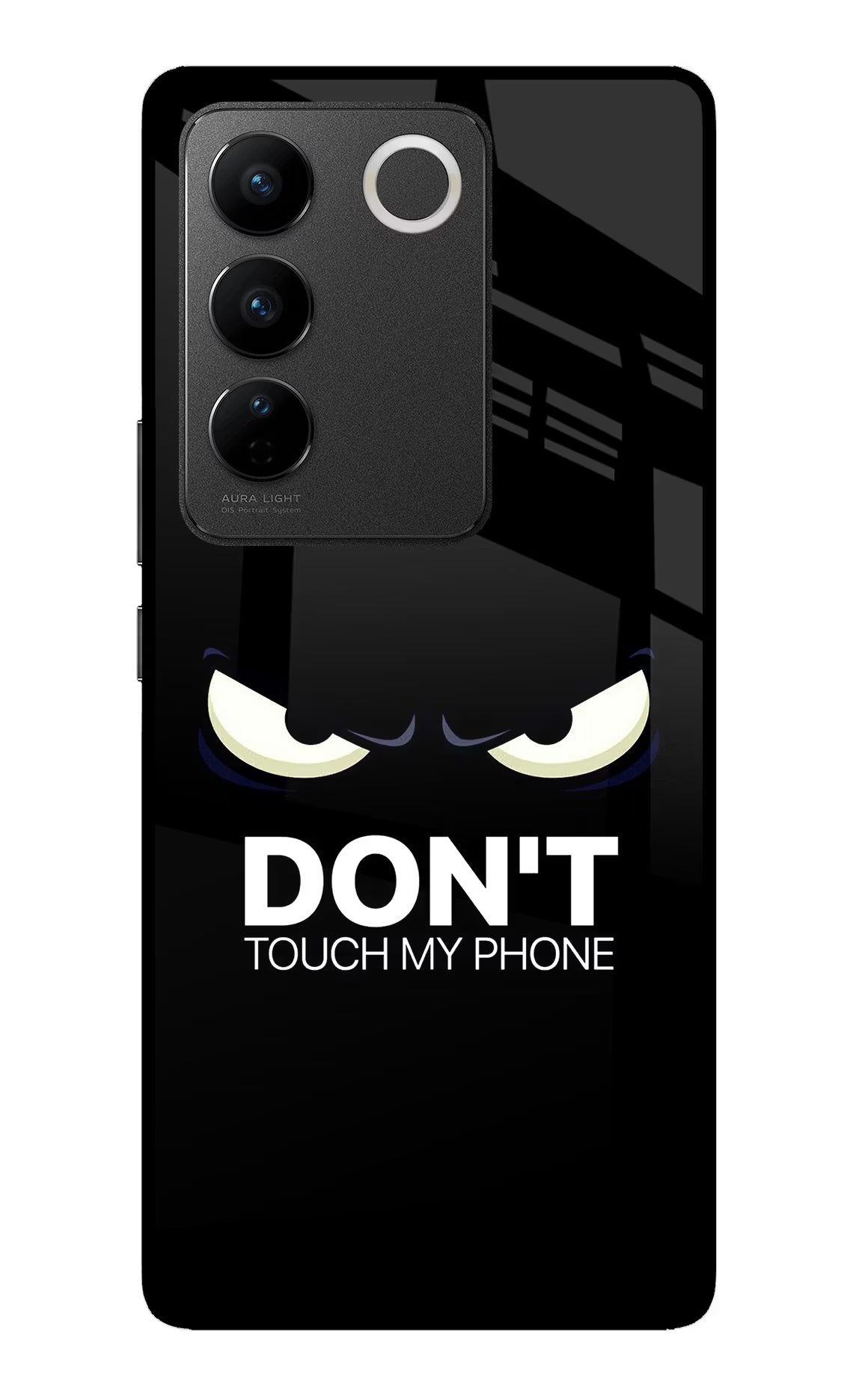 Don'T Touch My Phone Vivo V27/V27 Pro Glass Case Back Cover by Casekaro