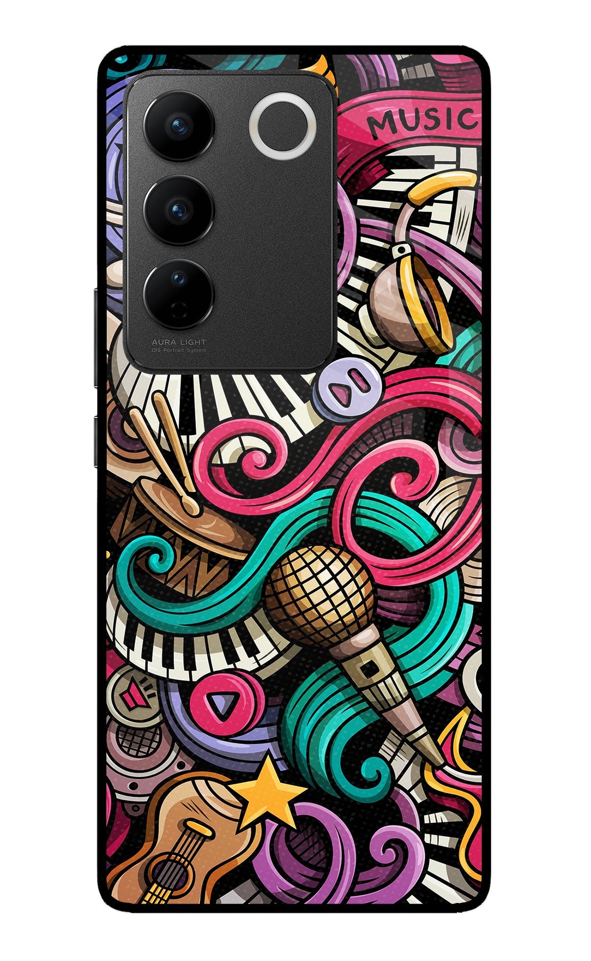 Music Abstract Vivo V27/V27 Pro Back Cover