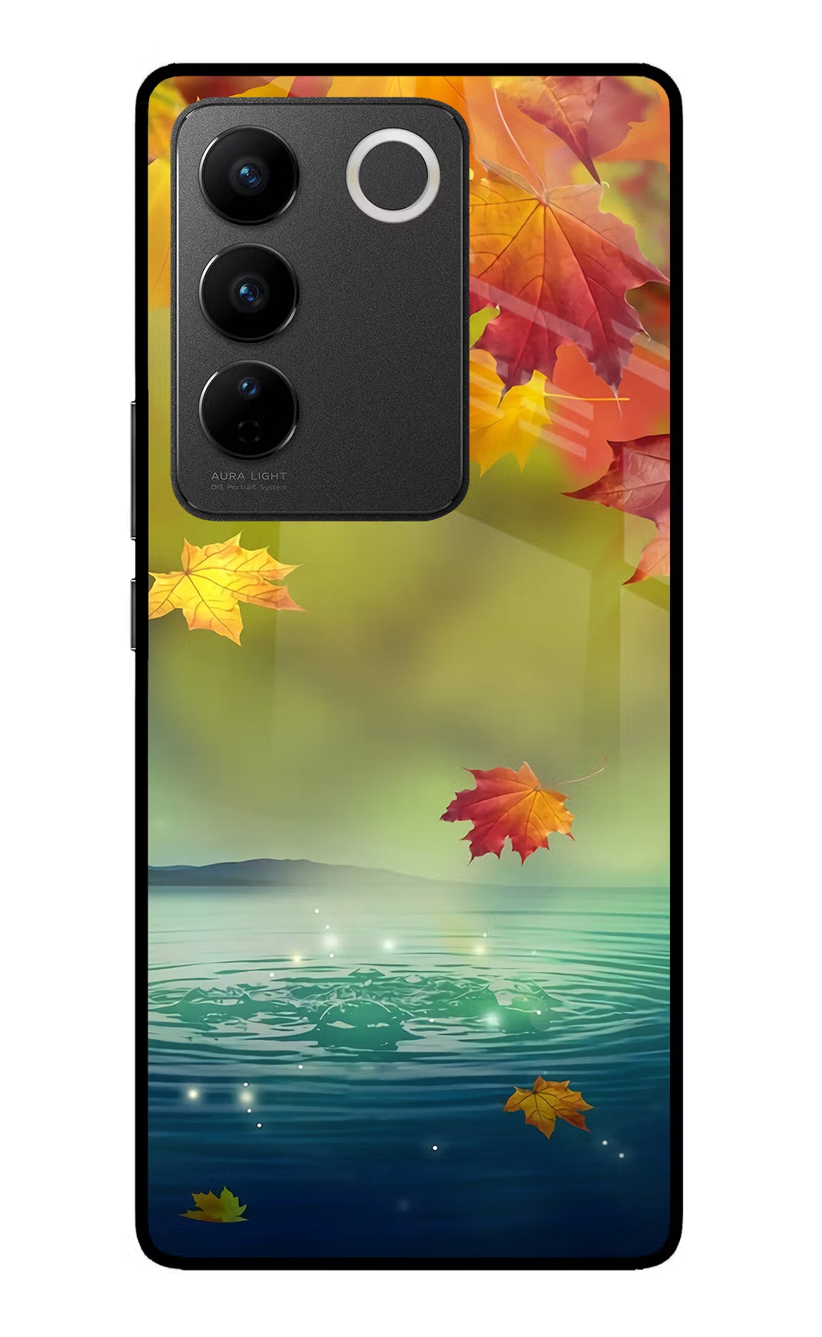 Flowers Vivo V27/V27 Pro Glass Case Back Cover by Casekaro
