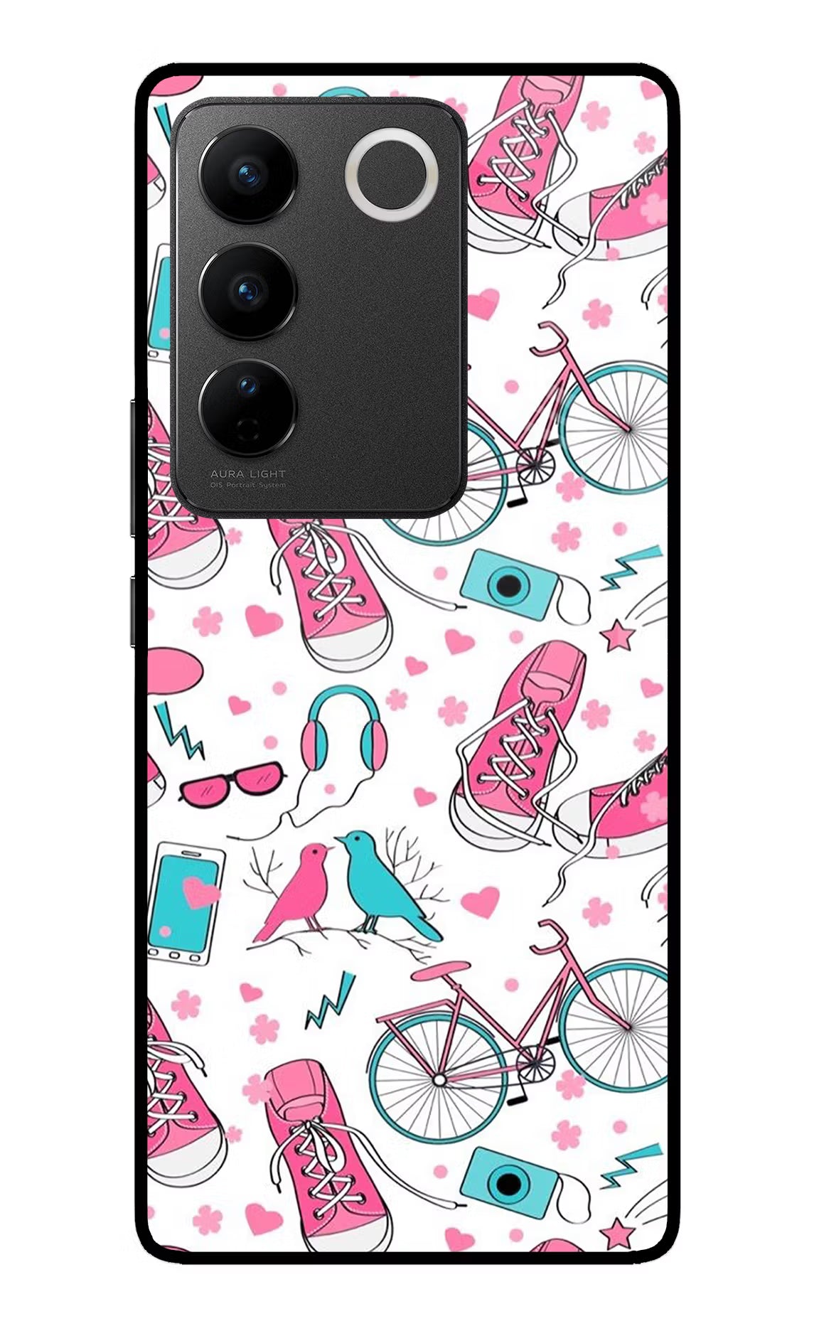 Artwork Vivo V27/V27 Pro Glass Case Back Cover by Casekaro