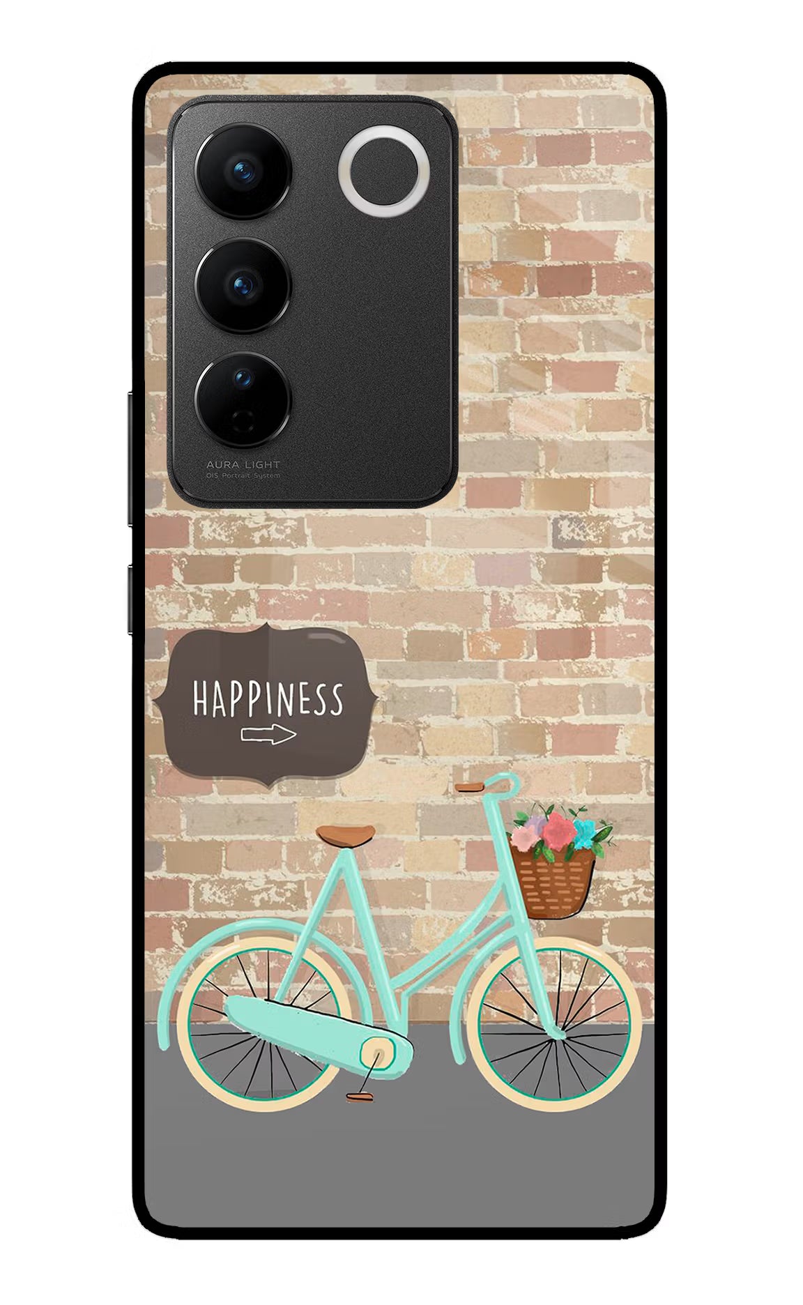Happiness Artwork Vivo V27/V27 Pro Glass Case Back Cover by Casekaro