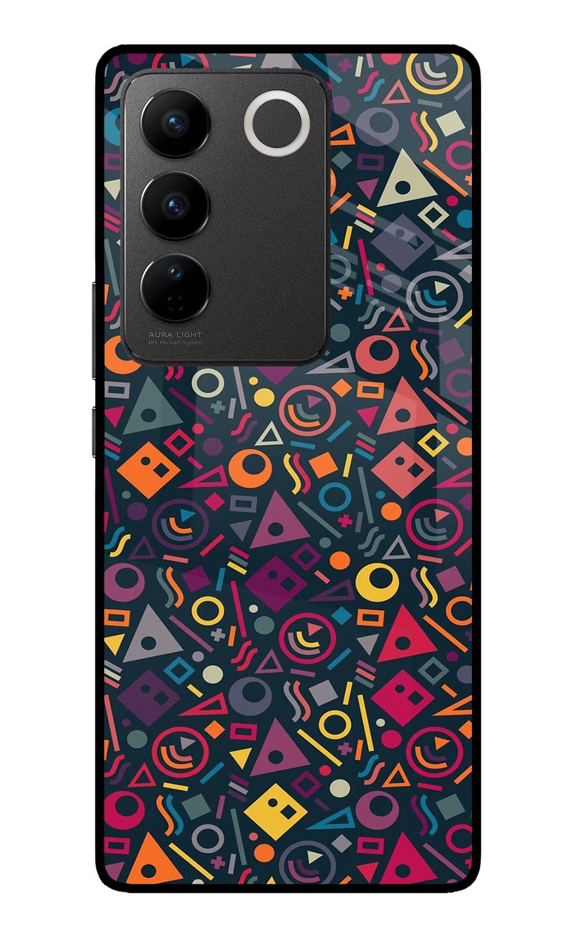 Geometric Abstract Vivo V27/V27 Pro Glass Case Back Cover by Casekaro