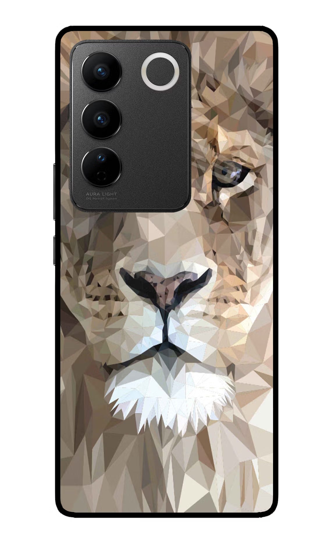 Lion Art Vivo V27/V27 Pro Glass Case Back Cover by Casekaro
