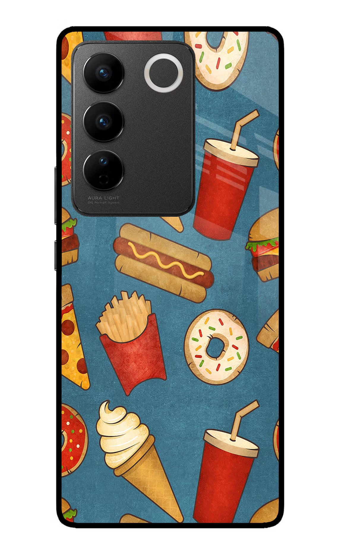 Foodie Vivo V27/V27 Pro Glass Case Back Cover by Casekaro
