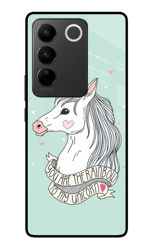 Unicorn Wallpaper Vivo V27/V27 Pro Glass Case