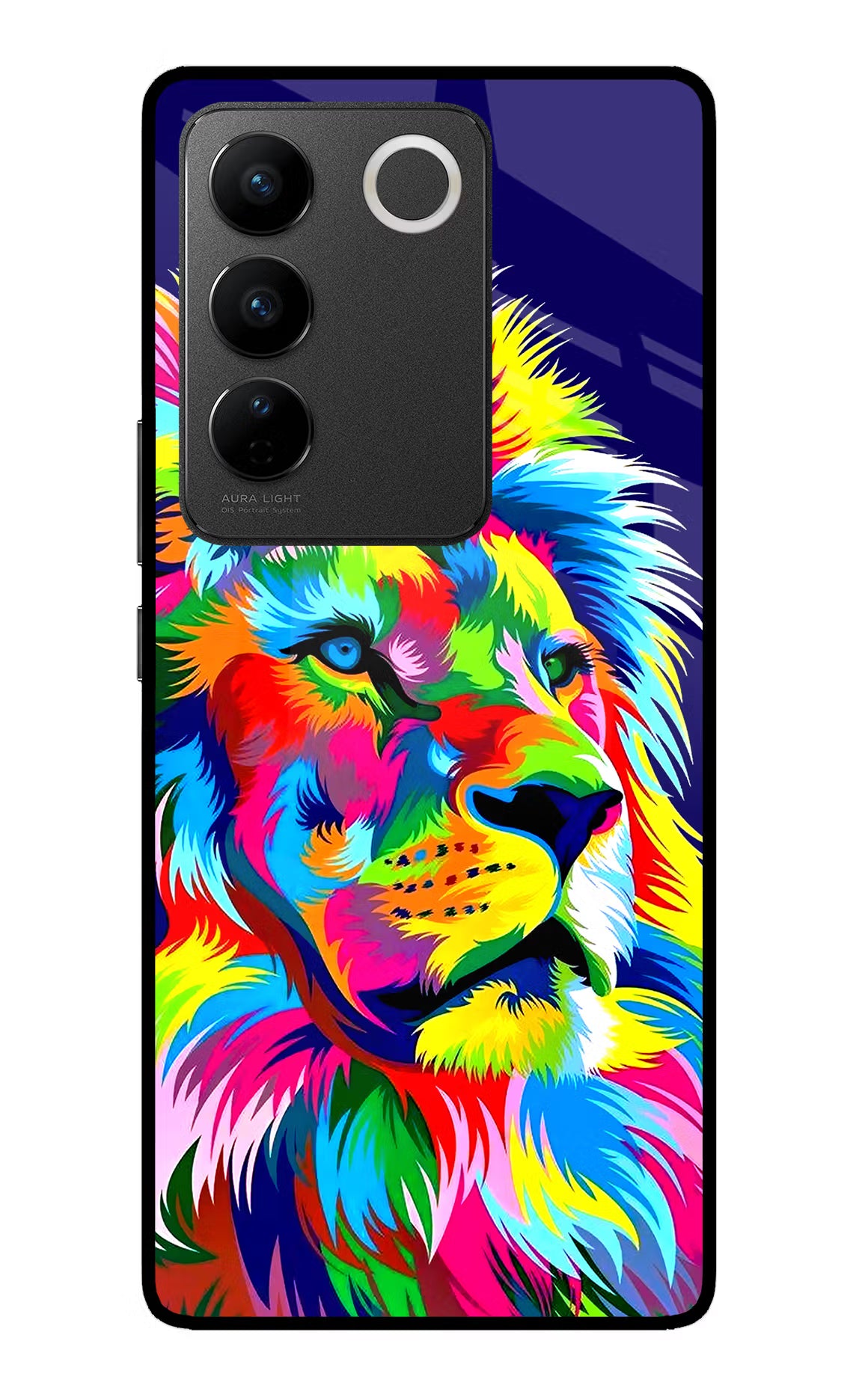 Vector Art Lion Vivo V27/V27 Pro Glass Case Back Cover by Casekaro