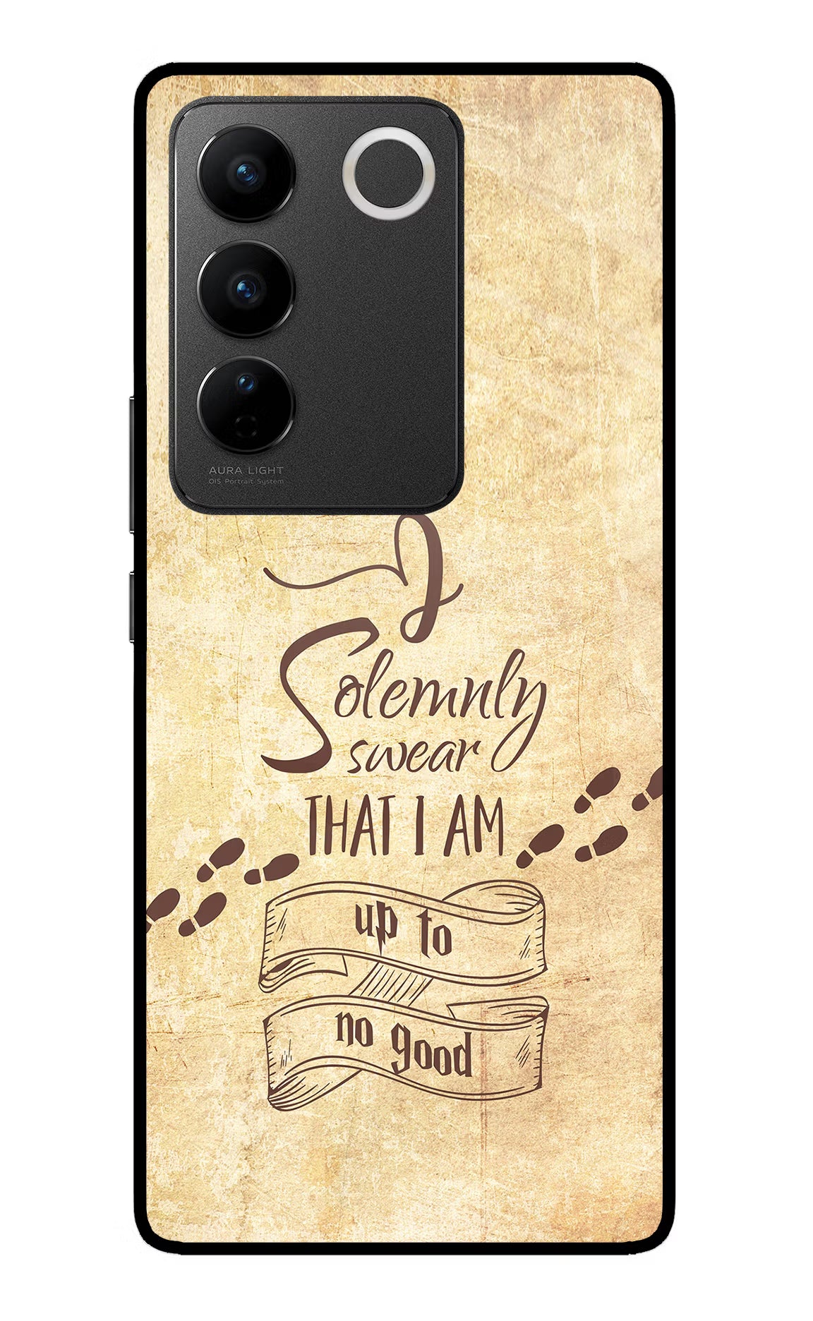 I Solemnly swear that i up to no good Vivo V27/V27 Pro Glass Case Back Cover by Casekaro