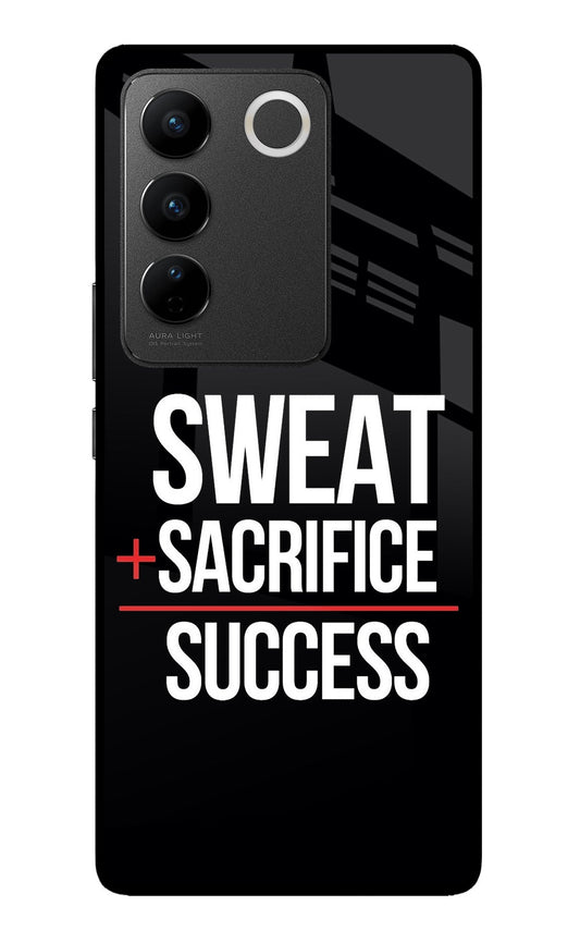 Sweat Sacrifice Success Vivo V27/V27 Pro Glass Case