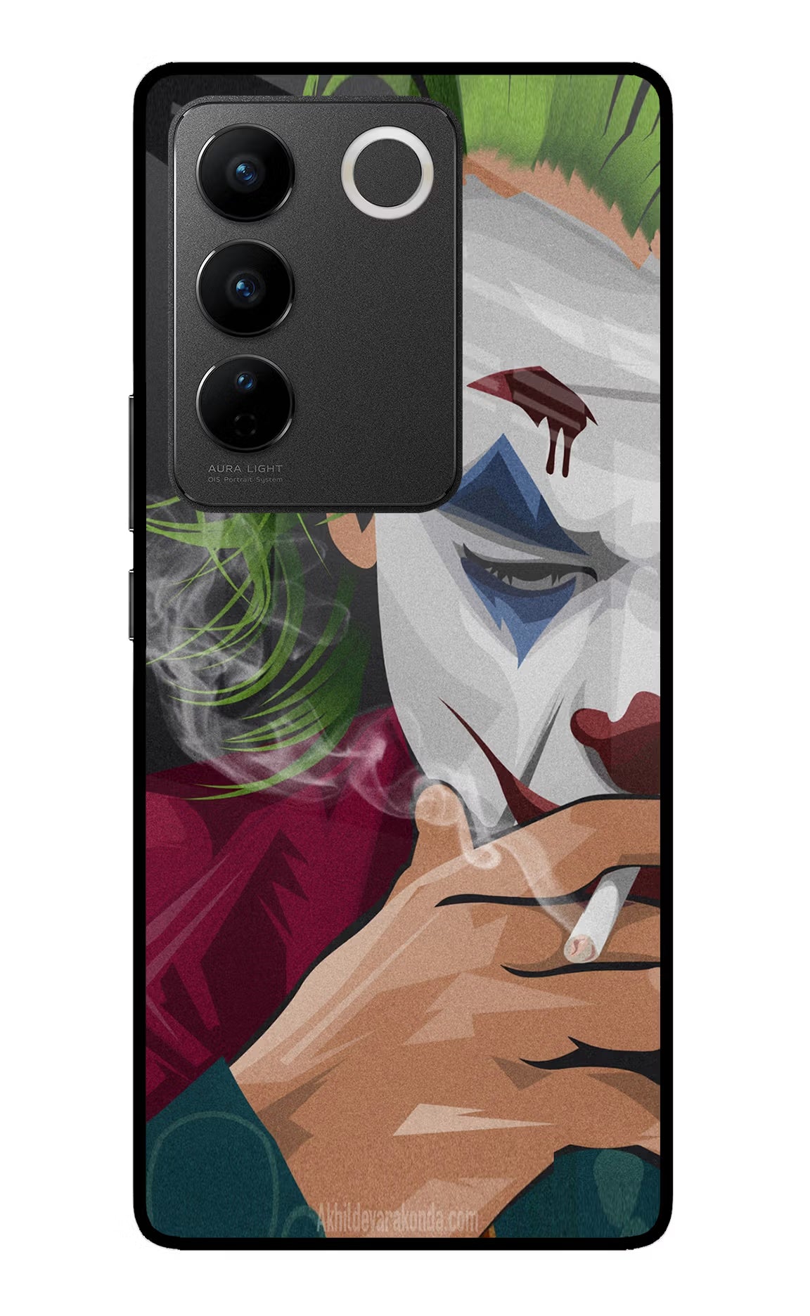Joker Smoking Vivo V27/V27 Pro Glass Case Back Cover by Casekaro
