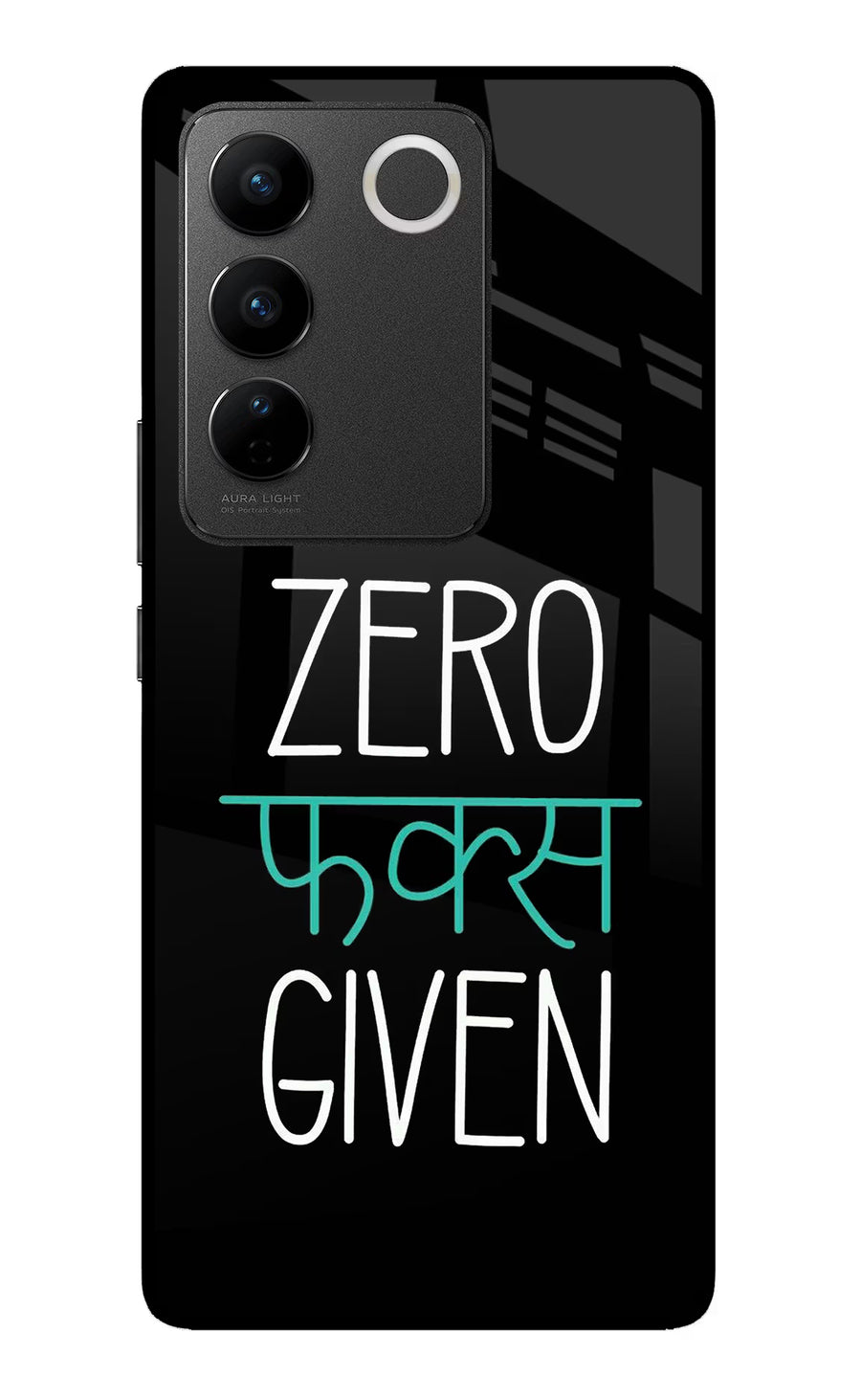 Zero Fucks Given Vivo V27/V27 Pro Back Cover, Glass case