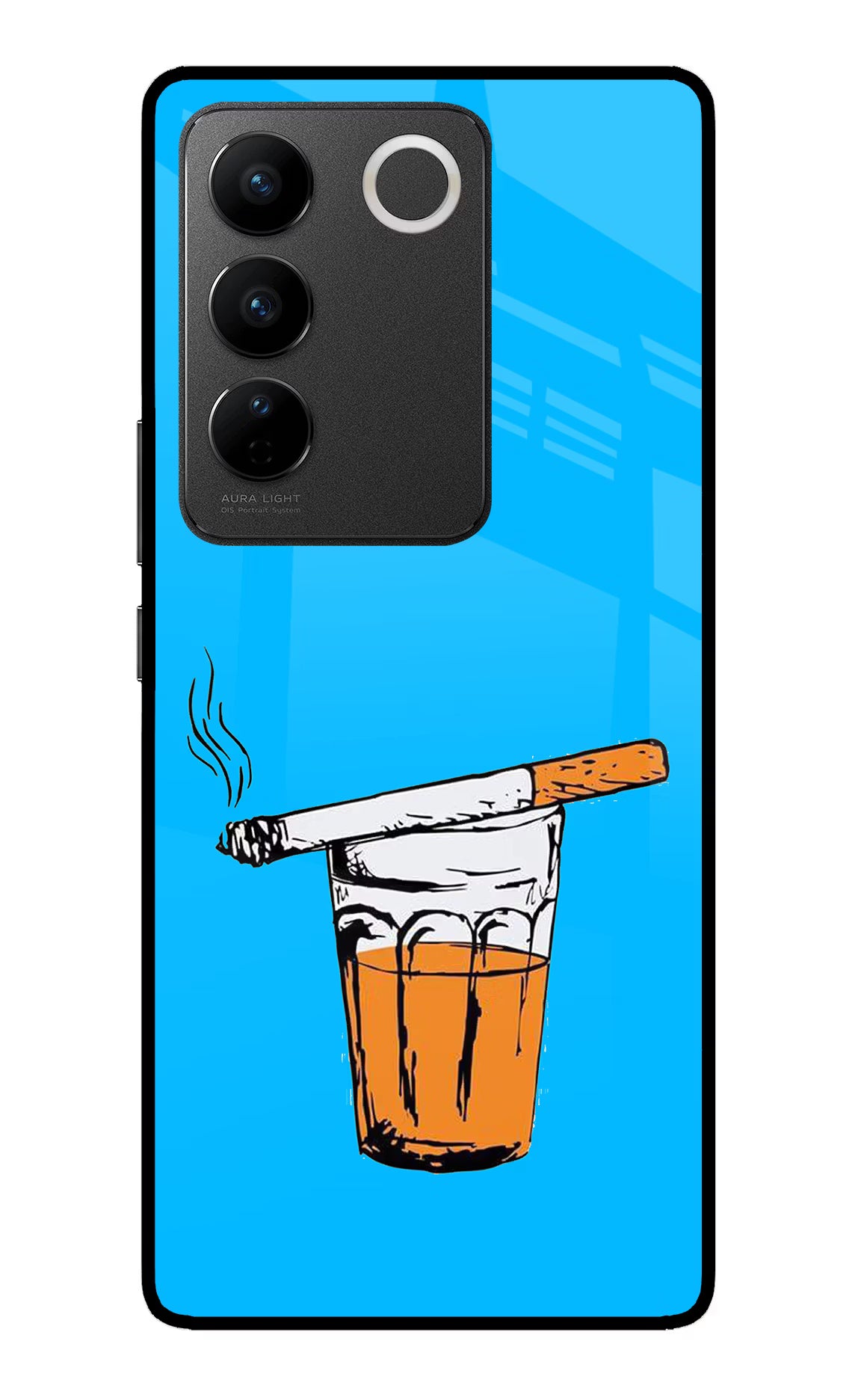 Chai Sutta Vivo V27/V27 Pro Glass Case Back Cover by Casekaro