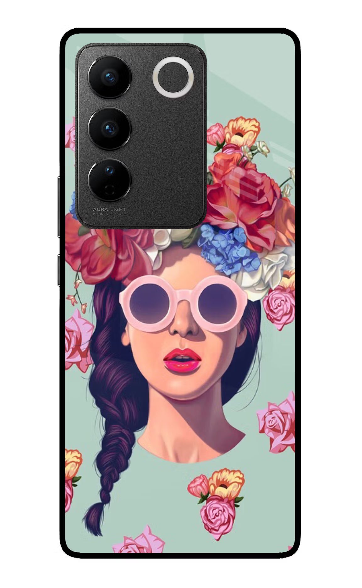 Pretty Girl Vivo V27/V27 Pro Glass Case Back Cover by Casekaro