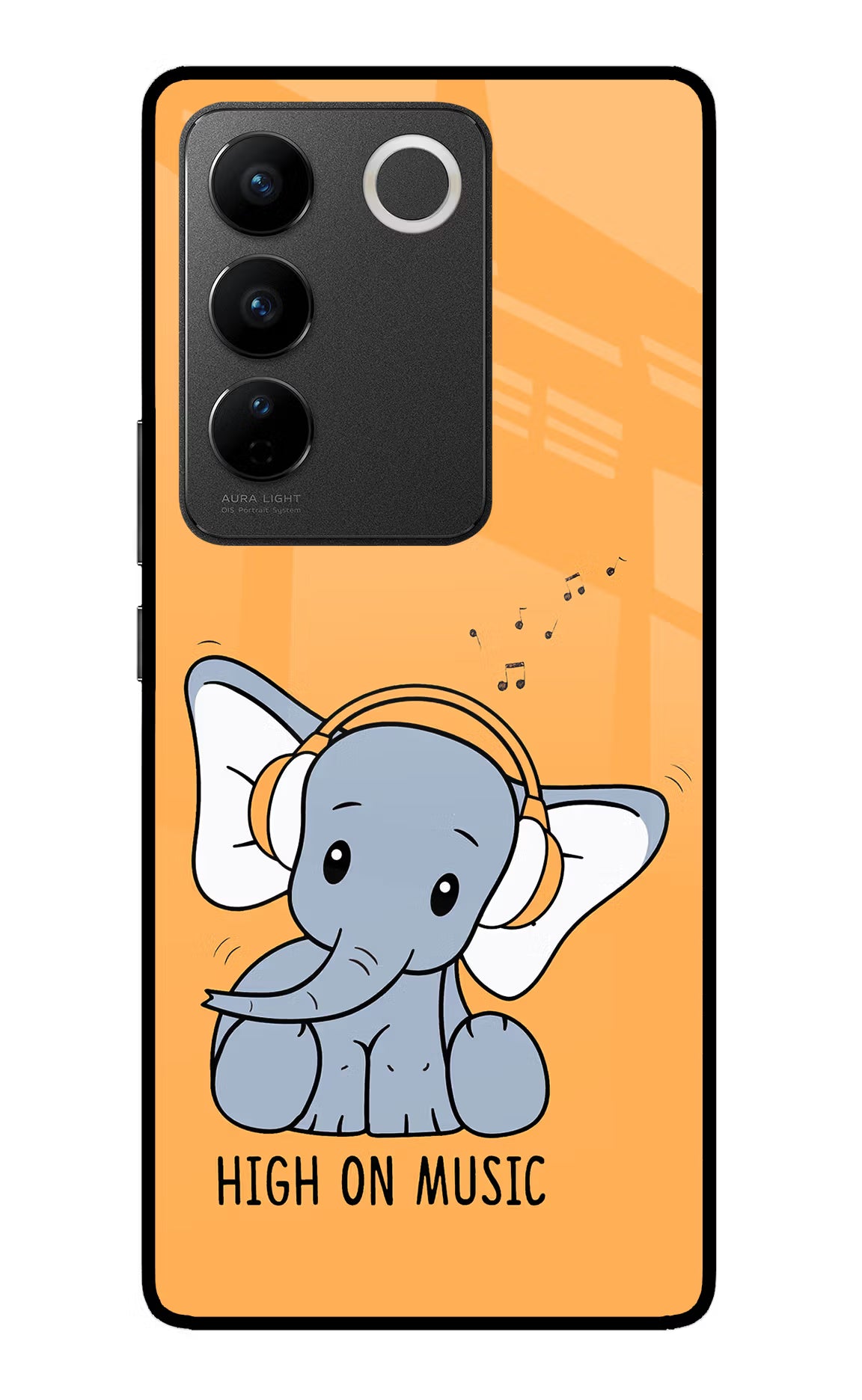 High On Music Vivo V27/V27 Pro Glass Case Back Cover by Casekaro