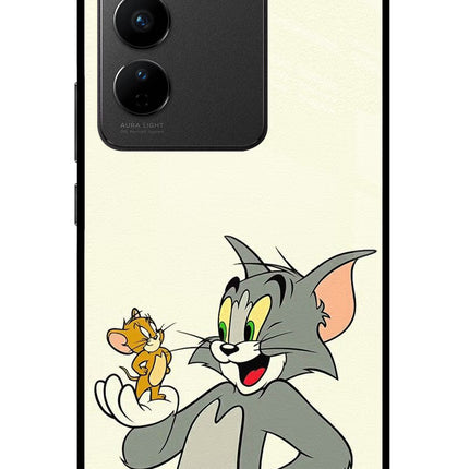 Tom & Jerry Vivo V27/V27 Pro Glass Case Back Cover by Casekaro