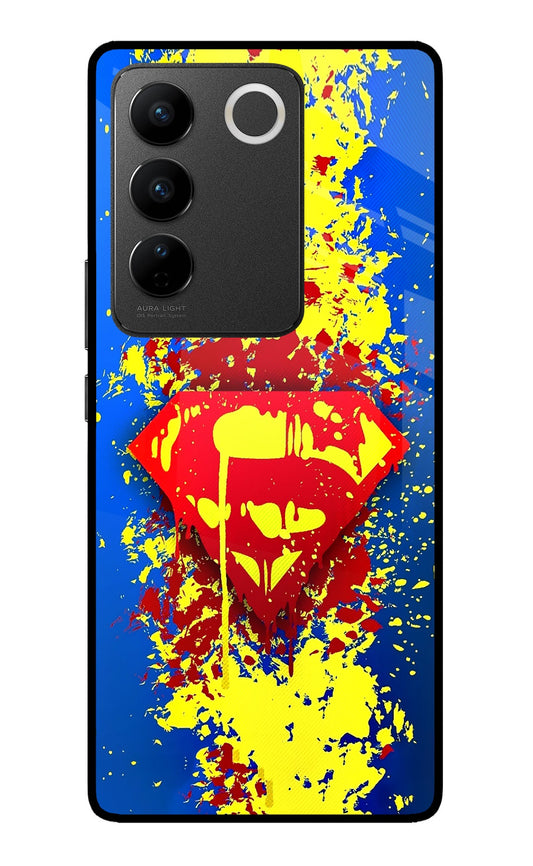 Superman logo Vivo V27/V27 Pro Glass Case