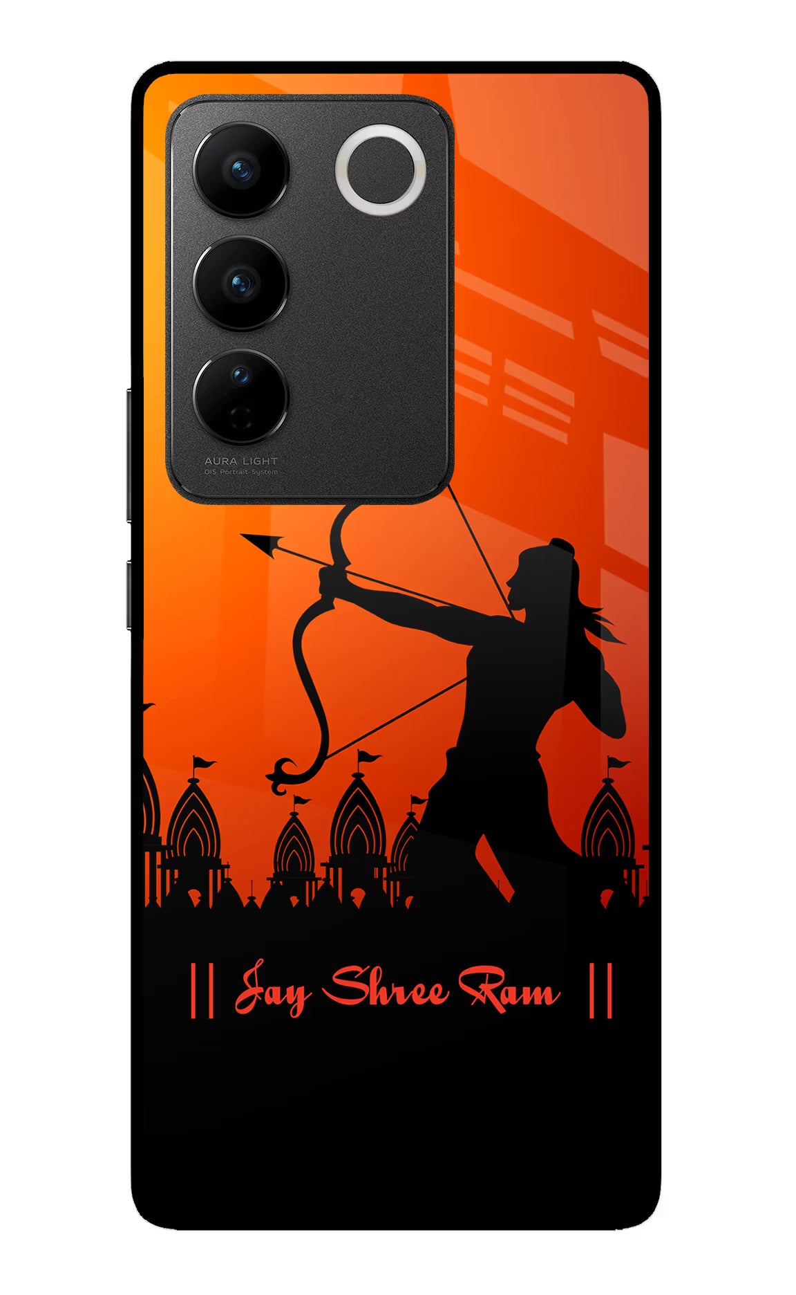 Lord Ram - 4 Vivo V27/V27 Pro Glass Case Back Cover by Casekaro