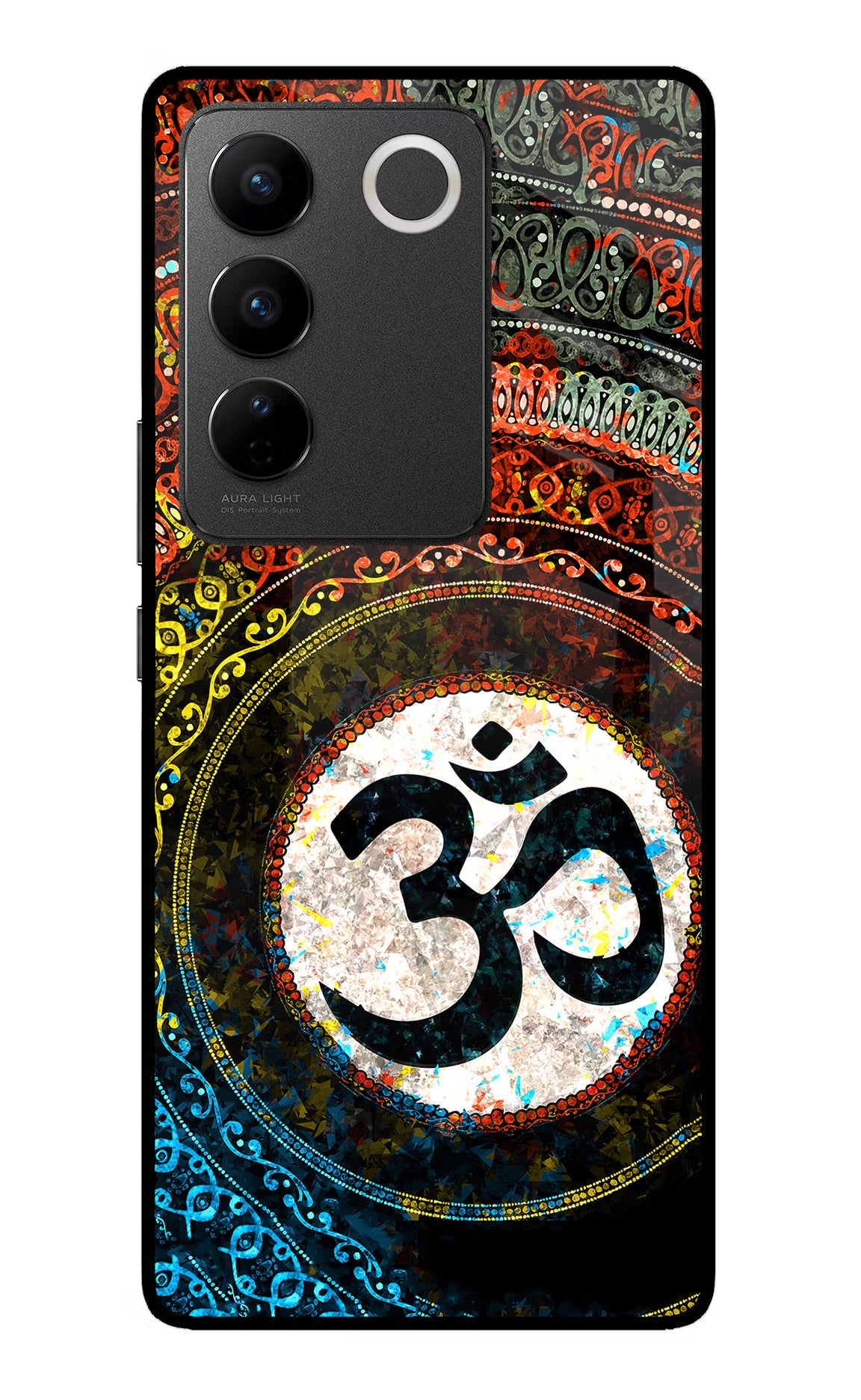 Om Cultural Vivo V27/V27 Pro Glass Case Back Cover by Casekaro