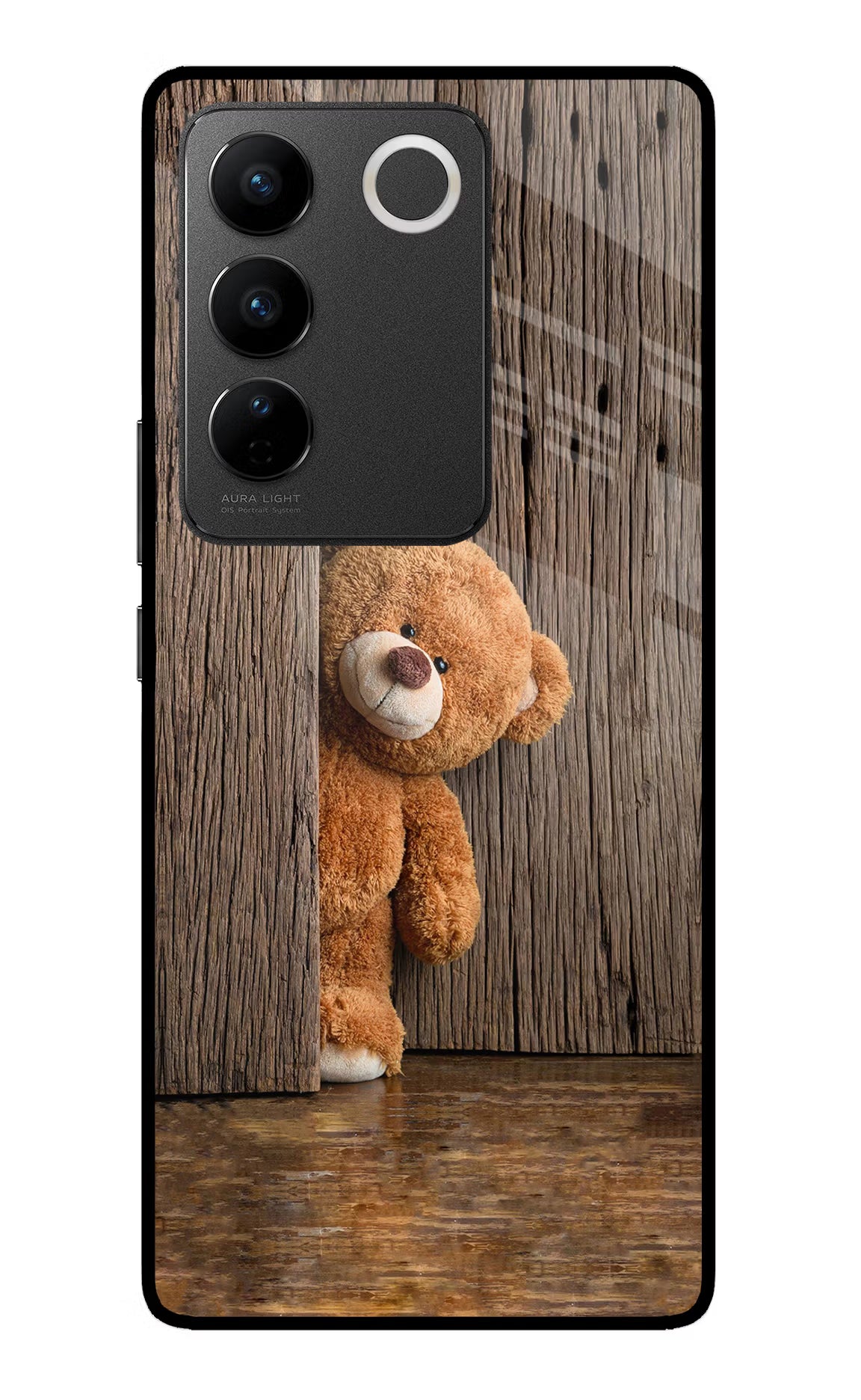 Teddy Wooden Vivo V27/V27 Pro Glass Case