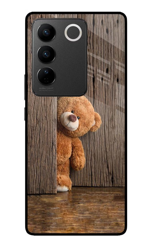 Teddy Wooden Vivo V27/V27 Pro Glass Case